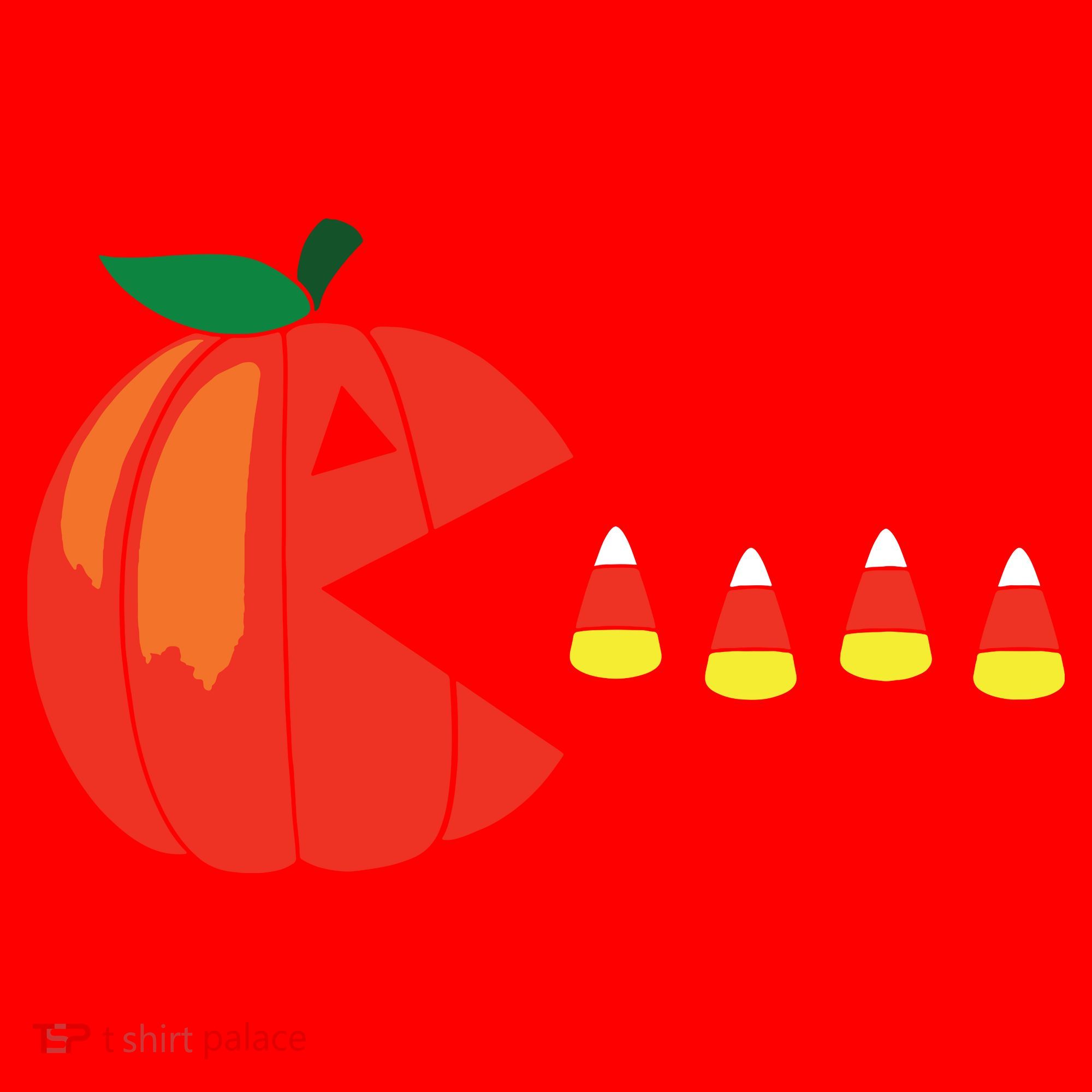 Funny Halloween Pumpkin Eating Candy Corn Santa Hat