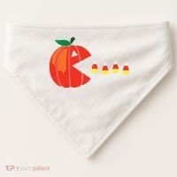 Funny Halloween Pumpkin Eating Candy Corn USA-Made Doggie Bandana thumb 0