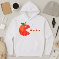 Funny Halloween Pumpkin Eating Candy Corn Hoodie thumb 3