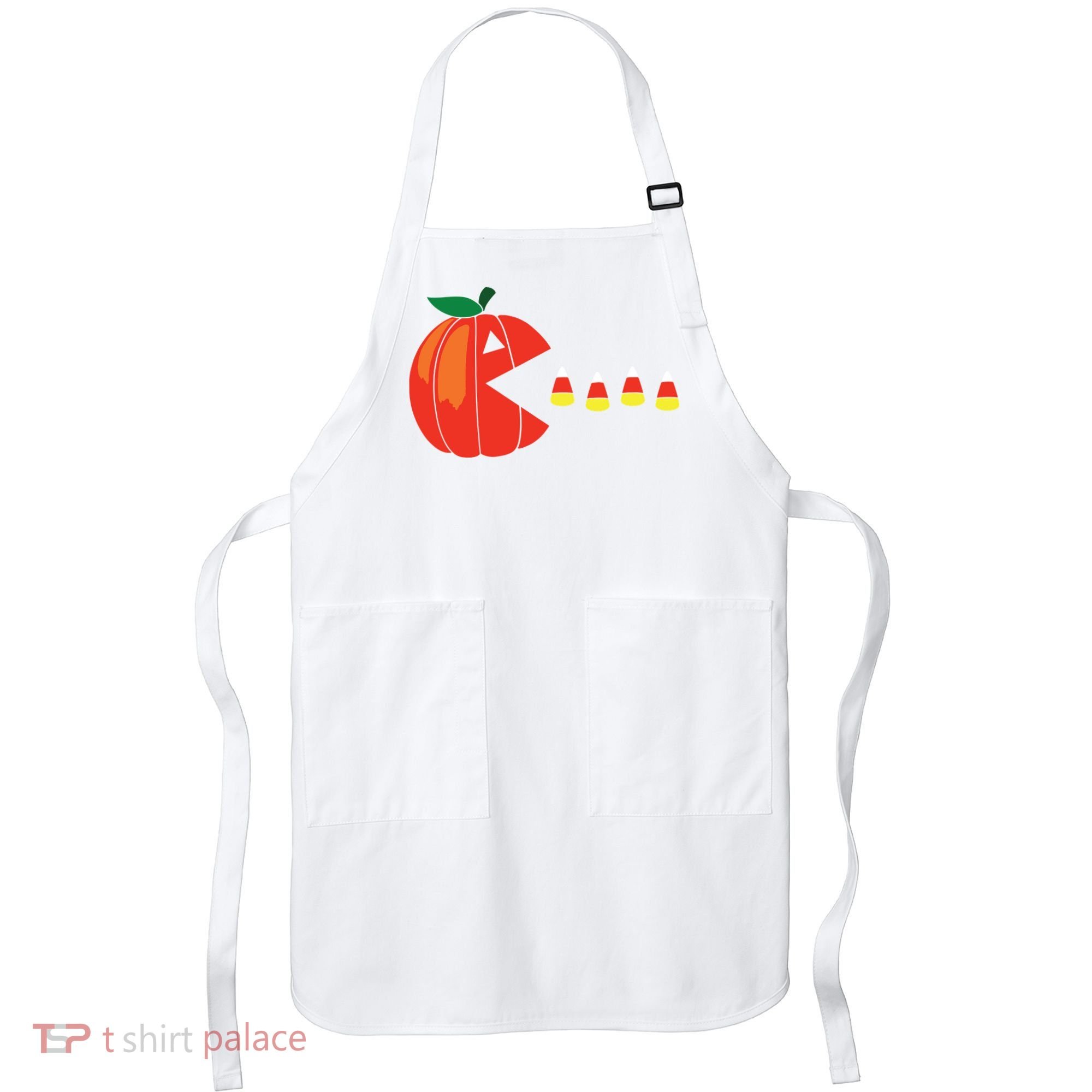 Funny Halloween Pumpkin Eating Candy Corn Apron