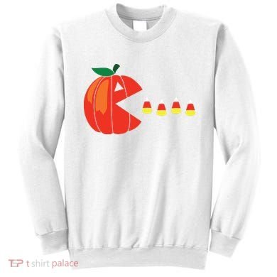 Funny Halloween Pumpkin Eating Candy Corn Sweatshirt