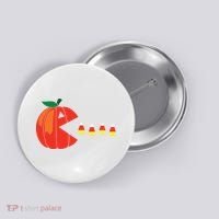 Funny Halloween Pumpkin Eating Candy Corn Button thumb 0