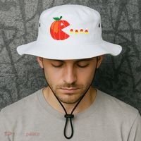 Funny Halloween Pumpkin Eating Candy Corn Bucket Hat thumb 2