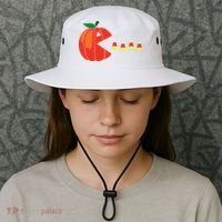 Funny Halloween Pumpkin Eating Candy Corn Bucket Hat thumb 3