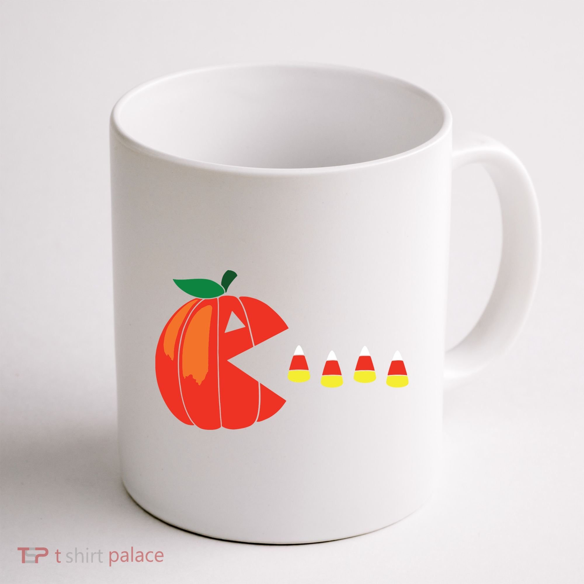 Funny Halloween Pumpkin Eating Candy Corn Coffee Mug