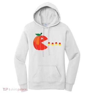 Funny Halloween Pumpkin Eating Candy Corn Women's Hoodie