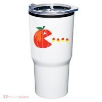 Funny Halloween Pumpkin Eating Candy Corn Tumbler thumb 0