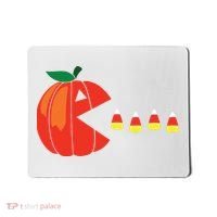 Funny Halloween Pumpkin Eating Candy Corn Mousepad thumb 0