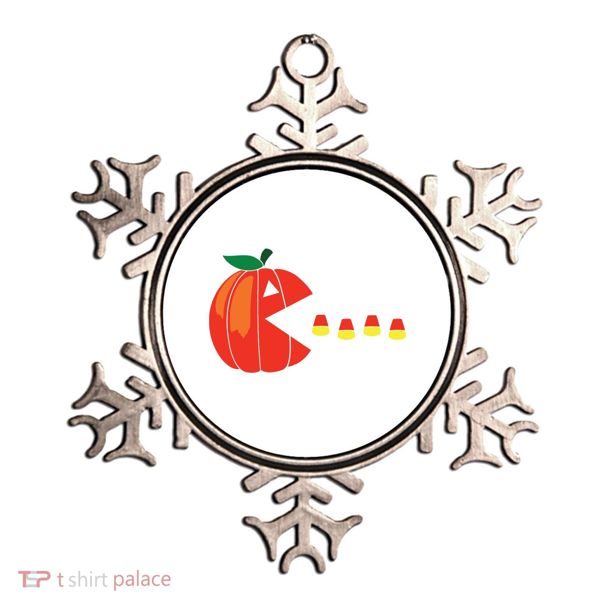 Funny Halloween Pumpkin Eating Candy Corn Ornament