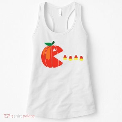Funny Halloween Pumpkin Eating Candy Corn Women's Tank Top