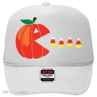 Funny Halloween Pumpkin Eating Candy Corn Hat
