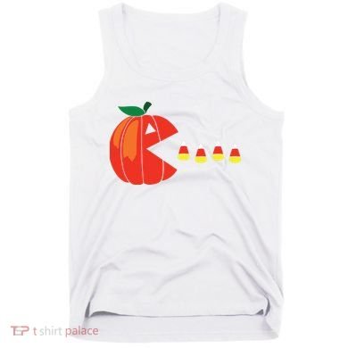 Funny Halloween Pumpkin Eating Candy Corn Tank Top