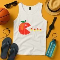 Funny Halloween Pumpkin Eating Candy Corn Tank Top thumb 4