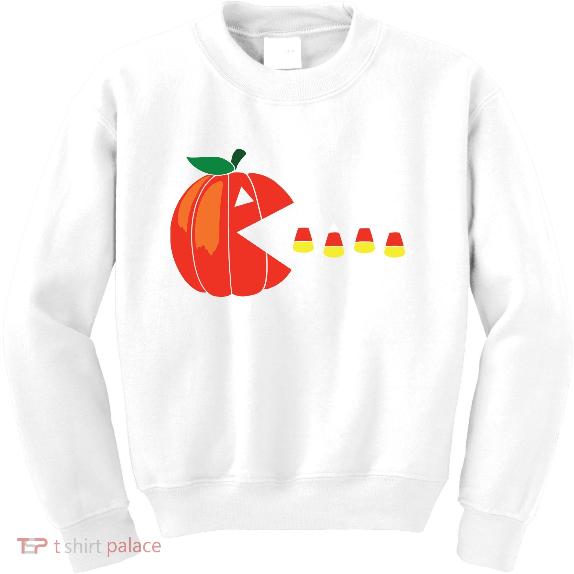 Funny Halloween Pumpkin Eating Candy Corn Kids Sweatshirt
