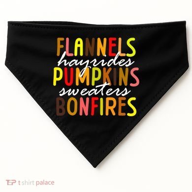 Flannels Hayrides Pumpkins Sweaters Bonfires USA-Made Doggie Bandana