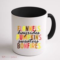 Flannels Hayrides Pumpkins Sweaters Bonfires Coffee Mug thumb 1