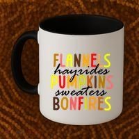 Flannels Hayrides Pumpkins Sweaters Bonfires Coffee Mug thumb 2