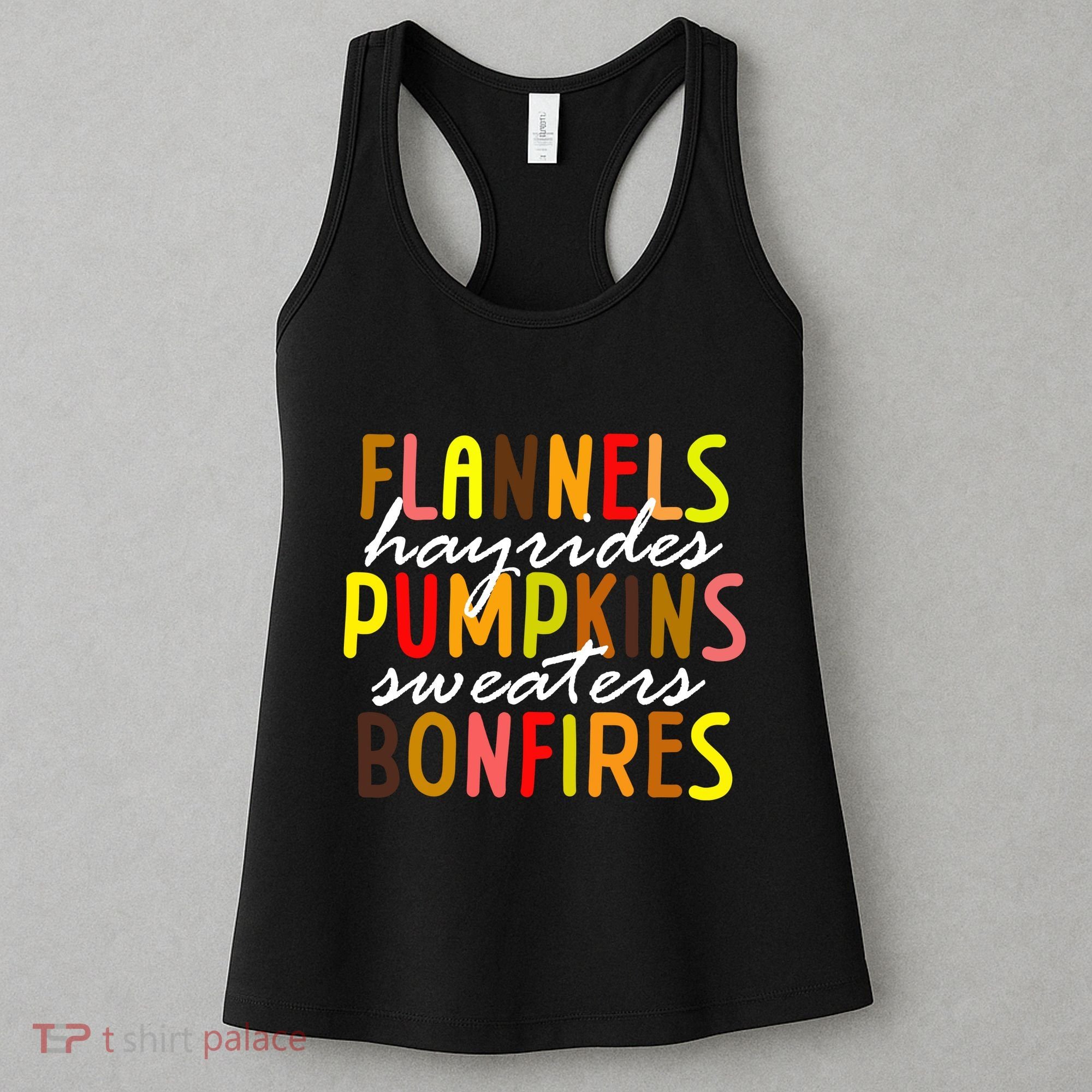 Flannels Hayrides Pumpkins Sweaters Bonfires Women's Tank Top
