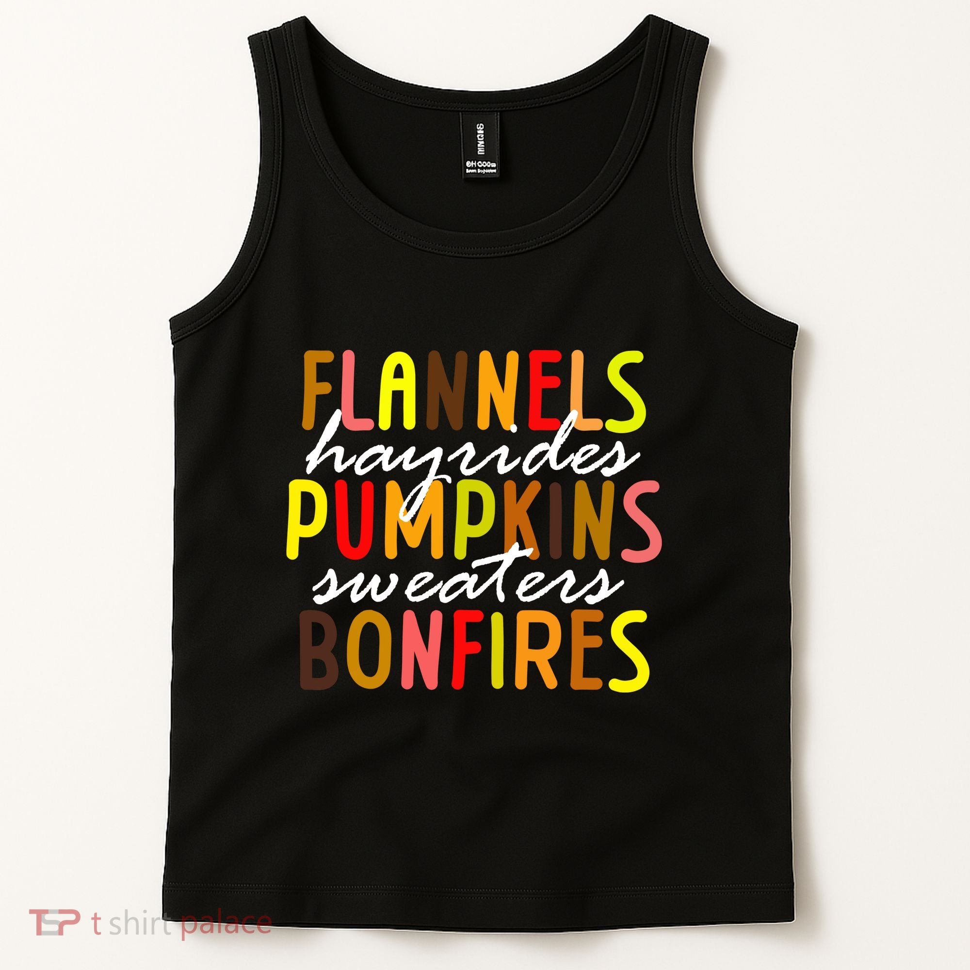 Flannels Hayrides Pumpkins Sweaters Bonfires Tank Top