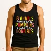 Flannels Hayrides Pumpkins Sweaters Bonfires Tank Top thumb 3