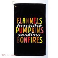 Flannels Hayrides Pumpkins Sweaters Bonfires Golf Towel thumb 0