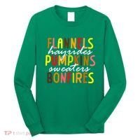 Flannels Hayrides Pumpkins Sweaters Bonfires Long Sleeve Shirt thumb 0