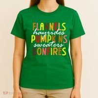 Flannels Hayrides Pumpkins Sweaters Bonfires T-Shirt thumb 4