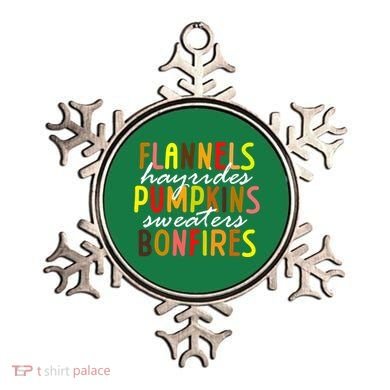 Flannels Hayrides Pumpkins Sweaters Bonfires Ornament