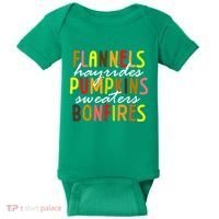 Flannels Hayrides Pumpkins Sweaters Bonfires Baby Bodysuit thumb 0