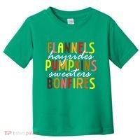 Flannels Hayrides Pumpkins Sweaters Bonfires Toddler T-Shirt thumb 0