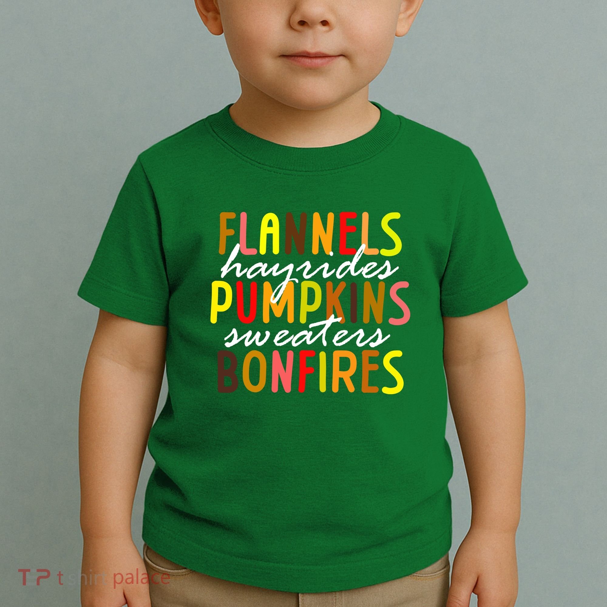 Flannels Hayrides Pumpkins Sweaters Bonfires Toddler T-Shirt