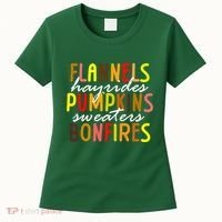 Flannels Hayrides Pumpkins Sweaters Bonfires Women's T-Shirt thumb 0