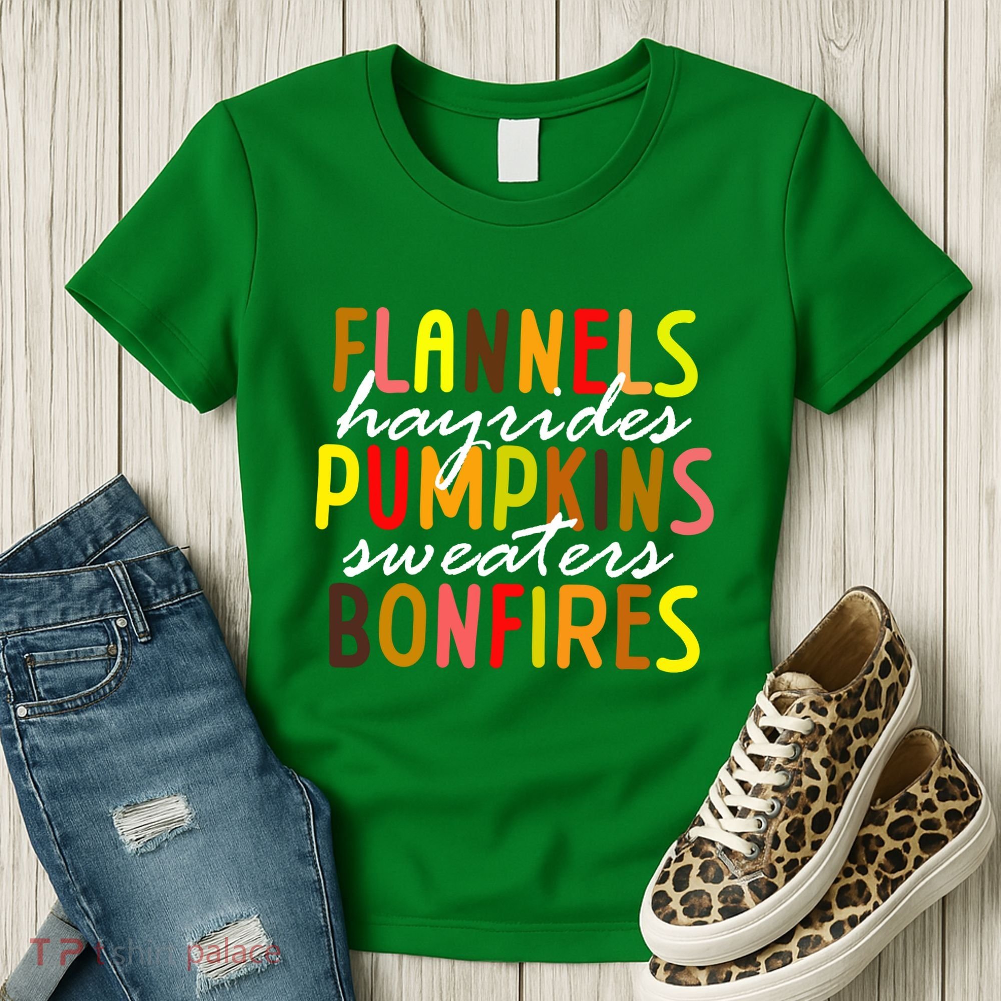 Flannels Hayrides Pumpkins Sweaters Bonfires Women's T-Shirt
