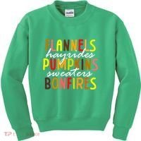 Flannels Hayrides Pumpkins Sweaters Bonfires Kids Sweatshirt thumb 0