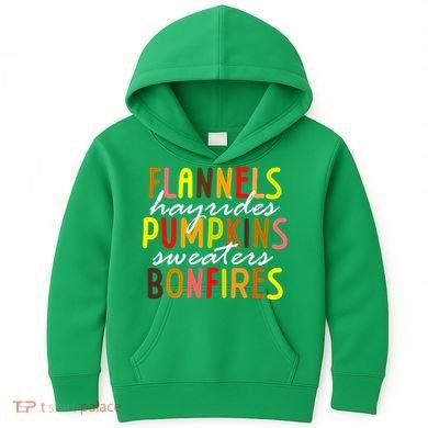 Flannels Hayrides Pumpkins Sweaters Bonfires Kids Hoodie