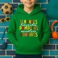 Flannels Hayrides Pumpkins Sweaters Bonfires Kids Hoodie thumb 2