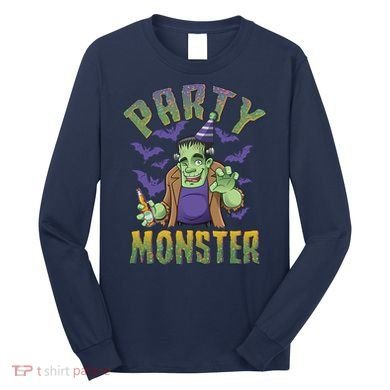 Funny Halloween Party Monster Frankenstein Long Sleeve Shirt