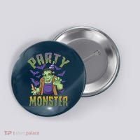 Funny Halloween Party Monster Frankenstein Button thumb 0