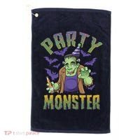 Funny Halloween Party Monster Frankenstein Golf Towel thumb 0