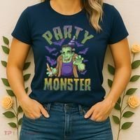 Funny Halloween Party Monster Frankenstein Women's T-Shirt thumb 2