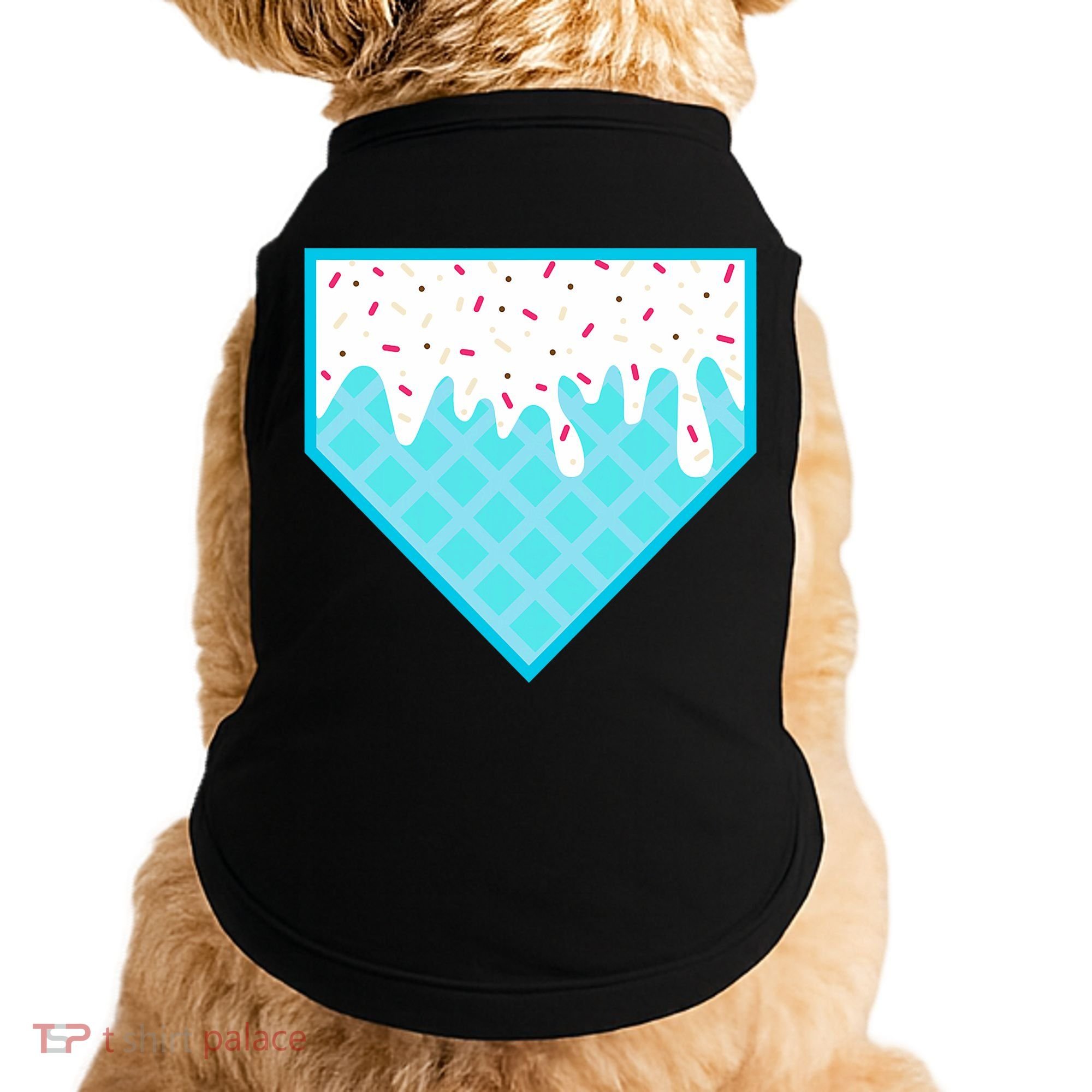 Funny Home Plate Drip Ice Cream Softball & Baseball Doggie Tank