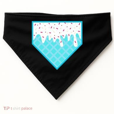 Funny Home Plate Drip Ice Cream Softball & Baseball USA-Made Doggie Bandana