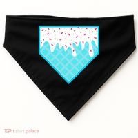 Funny Home Plate Drip Ice Cream Softball & Baseball USA-Made Doggie Bandana thumb 0