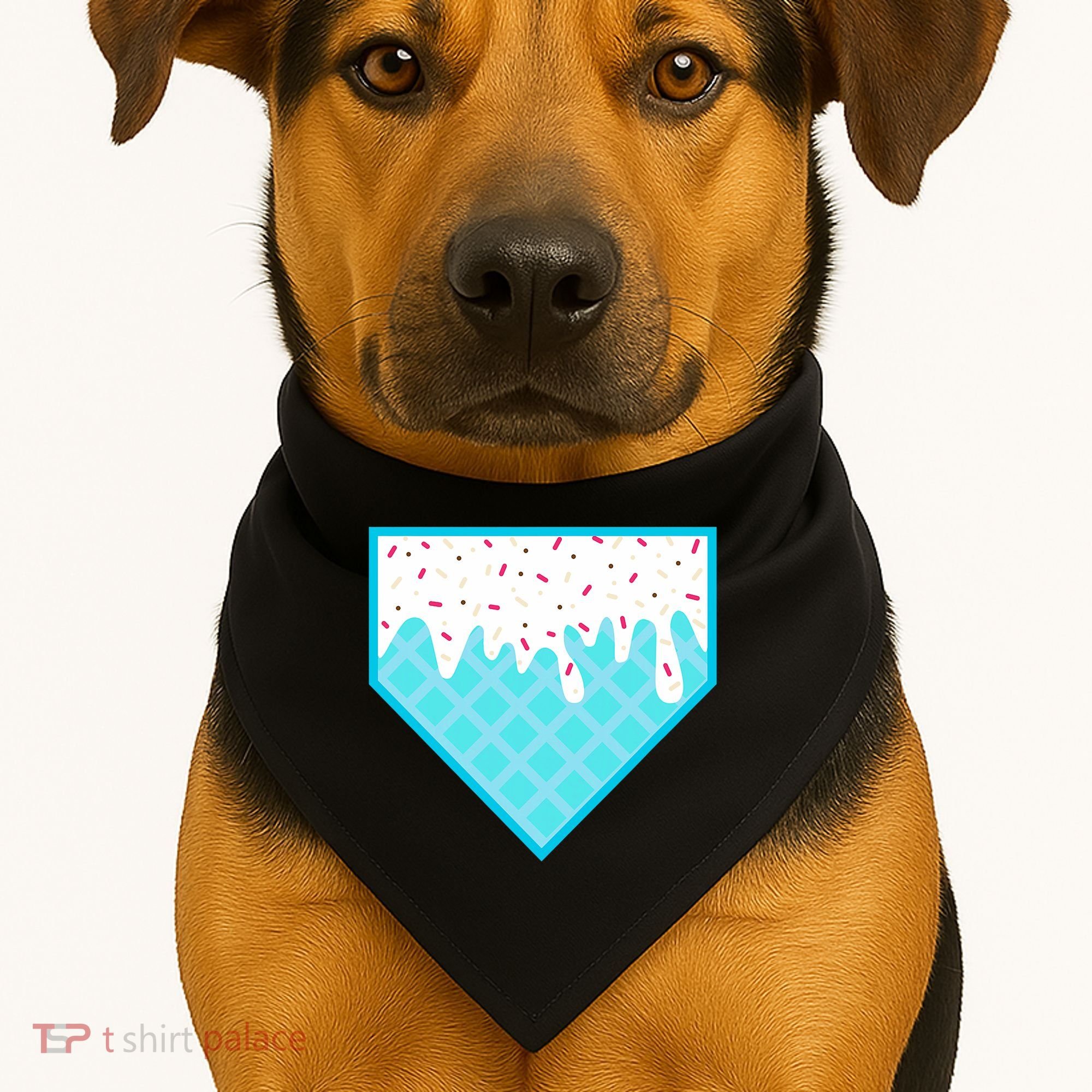 Funny Home Plate Drip Ice Cream Softball & Baseball USA-Made Doggie Bandana