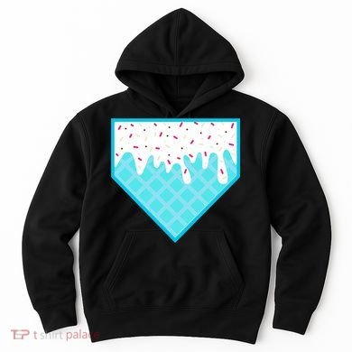 Funny Home Plate Drip Ice Cream Softball & Baseball Hoodie