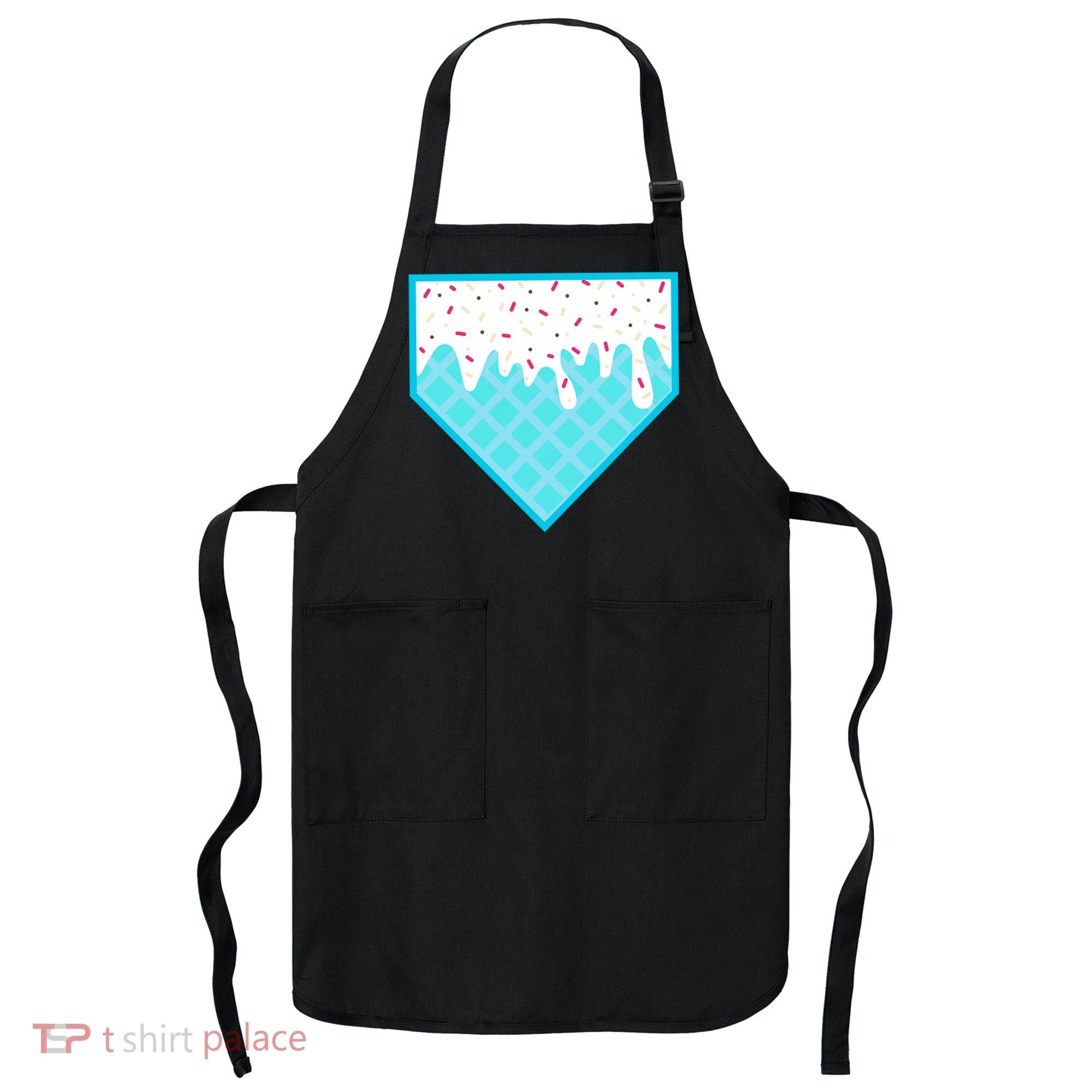 Funny Home Plate Drip Ice Cream Softball & Baseball Apron