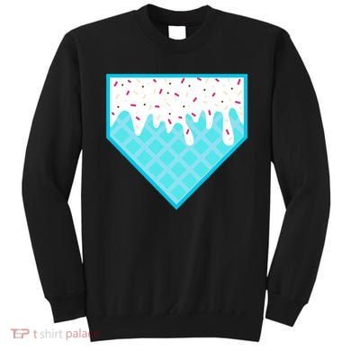Funny Home Plate Drip Ice Cream Softball & Baseball Sweatshirt
