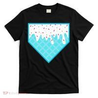 Funny Home Plate Drip Ice Cream Softball & Baseball T-Shirt thumb 0