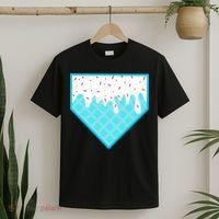 Funny Home Plate Drip Ice Cream Softball & Baseball T-Shirt thumb 2