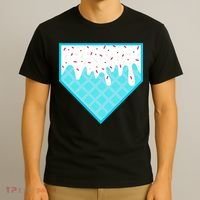 Funny Home Plate Drip Ice Cream Softball & Baseball T-Shirt thumb 3